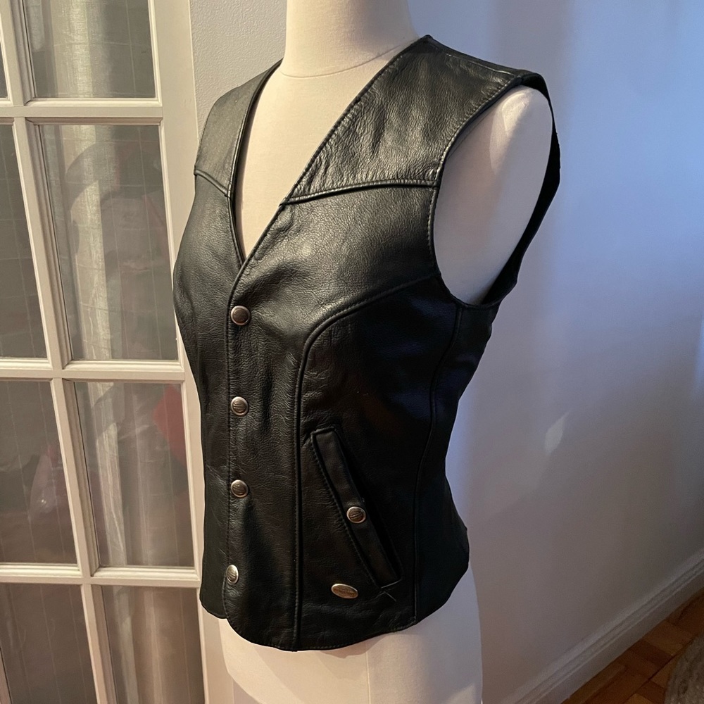 Vintage 90s Harley Davidson women’s leather vest - S